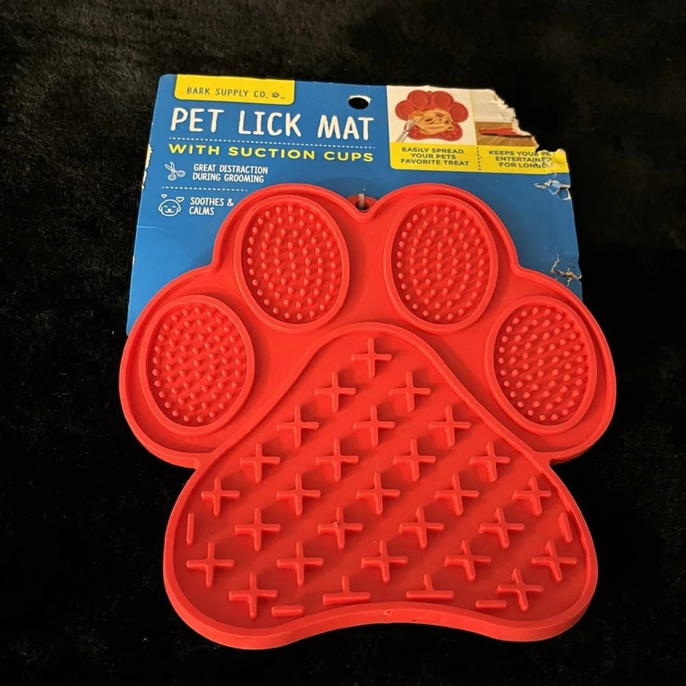 NIP Bark Supply Co. Paw Print Pet Lick Mat Suction Cups & Rosie & Rex Dog Toy S